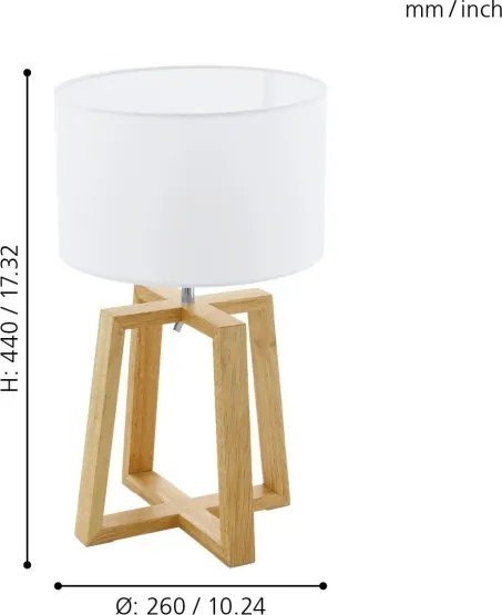 Eglo 97516 - Lampă de masă CHIETINO 1 1xE27/60W/230V
