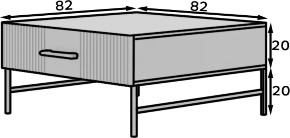 Masuta de cafea cu sertar RAFTT 82x40 cm, negru