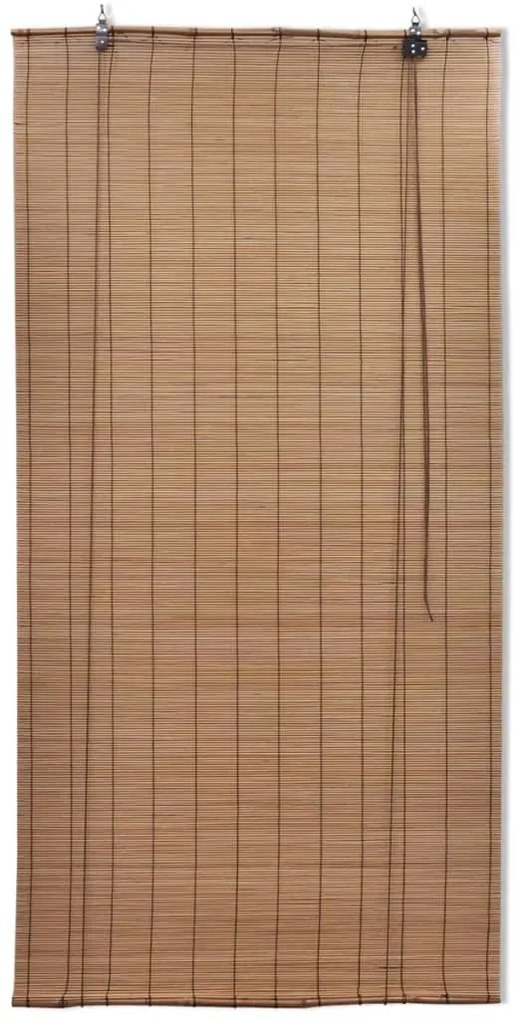 Jaluzele din bambus tip rulou, 2 buc., maro, 120 x 220 cm