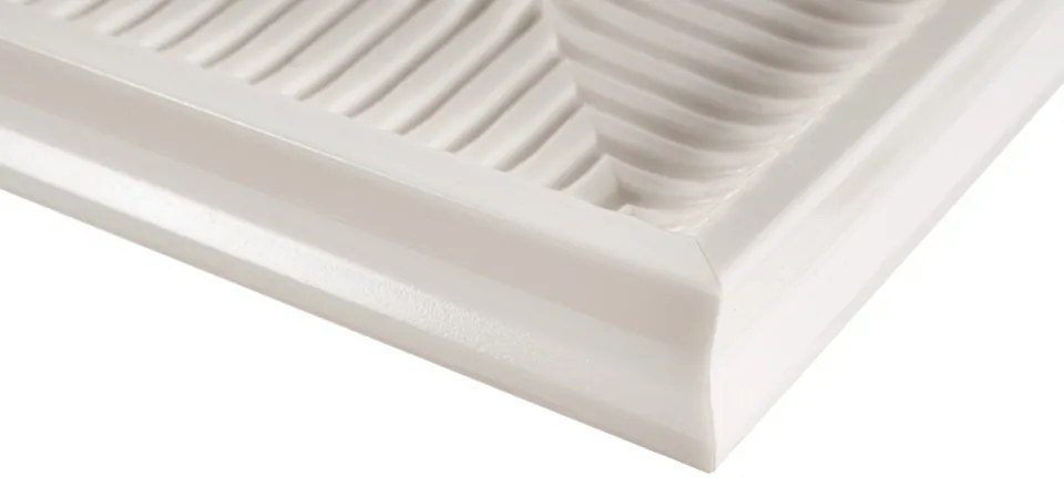 Oglinda dreptunghiulara cu rama din polistiren alba Howard, 49cm (L) x 40cm (L) x 3cm (H)