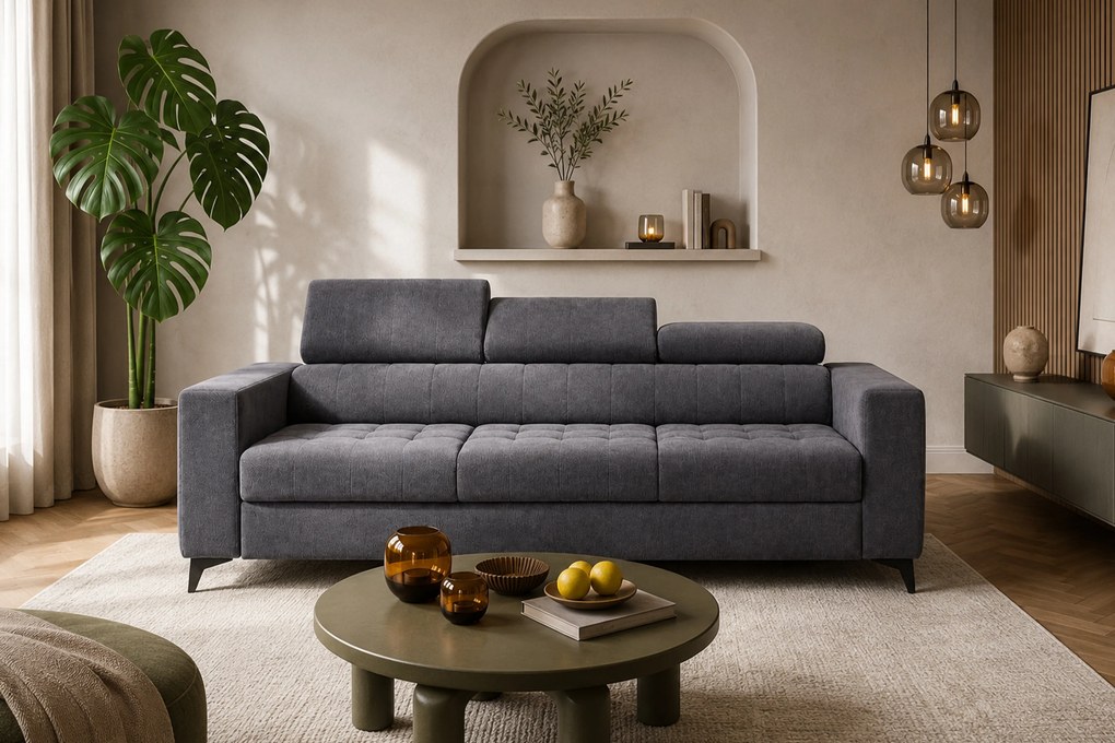 Canapea extensibilă Nardo - chenille gri Vibe 95