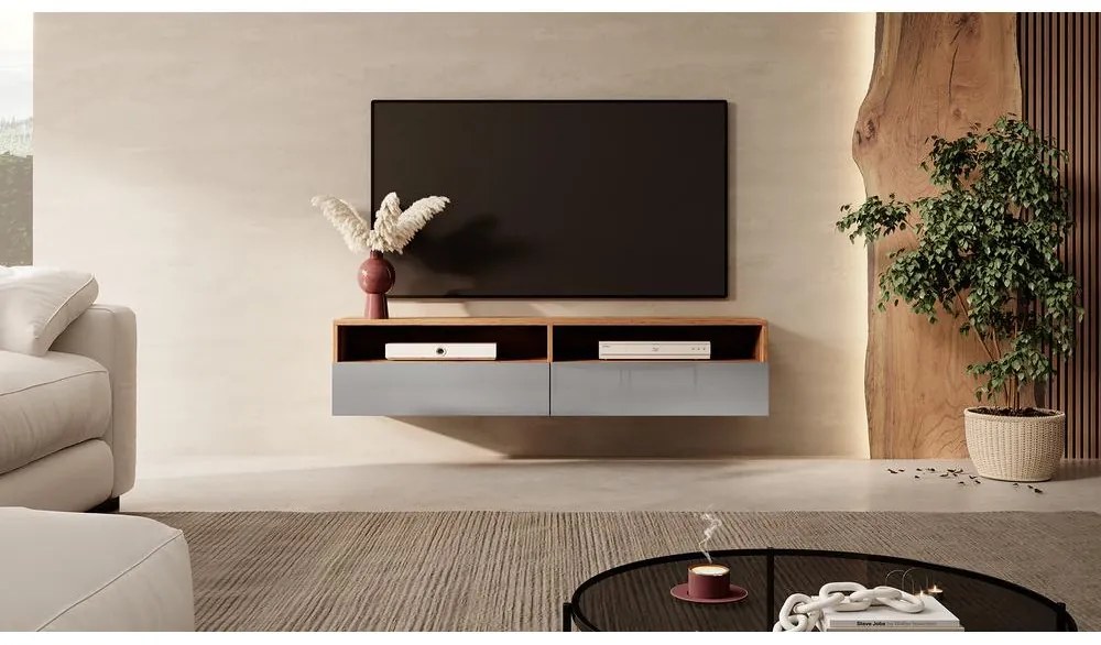 Dulap TV Redcan 140  (stejar wotan + gri). 1098673