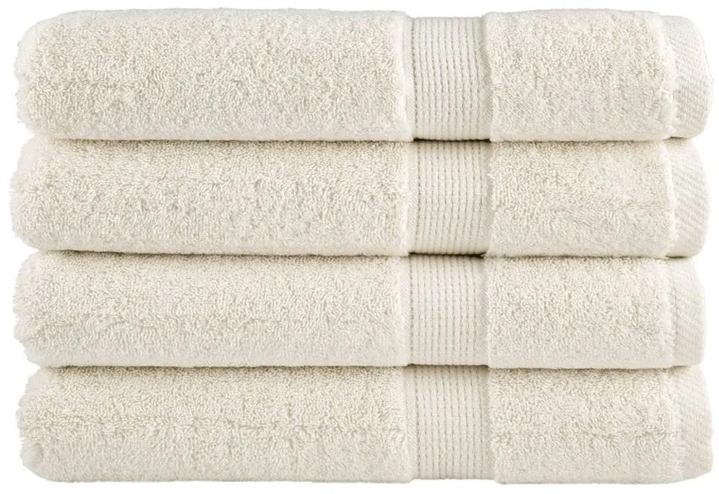 vidaXL Prosoape premium SOLUND 4 buc. crem 100x200 cm 600 gsm