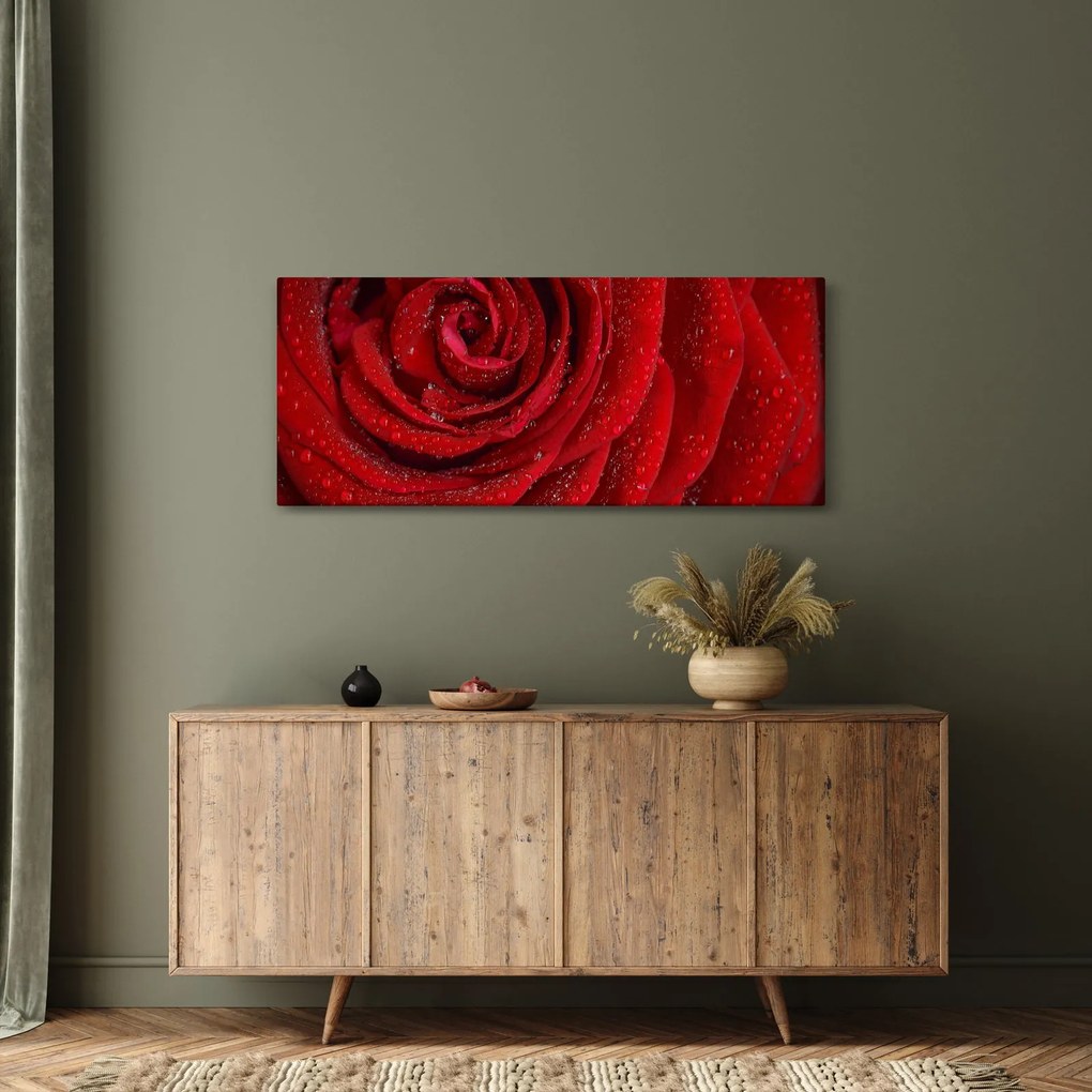 Tablou - detaliu de trandafir (120x50 cm)