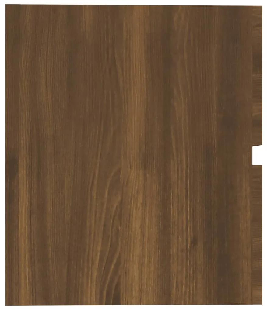 Dulap chiuveta, stejar maro, 60x38,5x45 cm, lemn prelucrat Stejar brun, Dulap pentru chiuveta, 1
