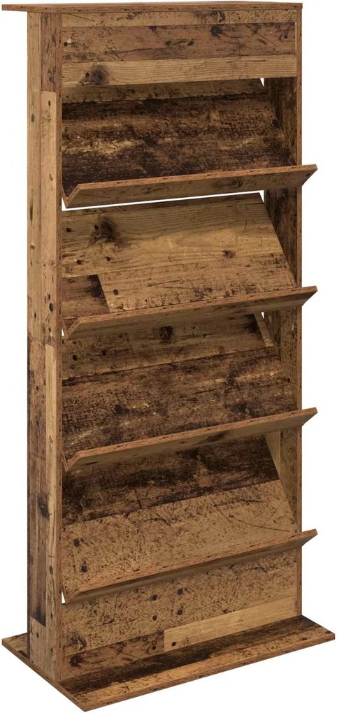 vidaXL Raft pentru reviste Lemn vechi 70 x 41 x 156 cm Lemn compozit