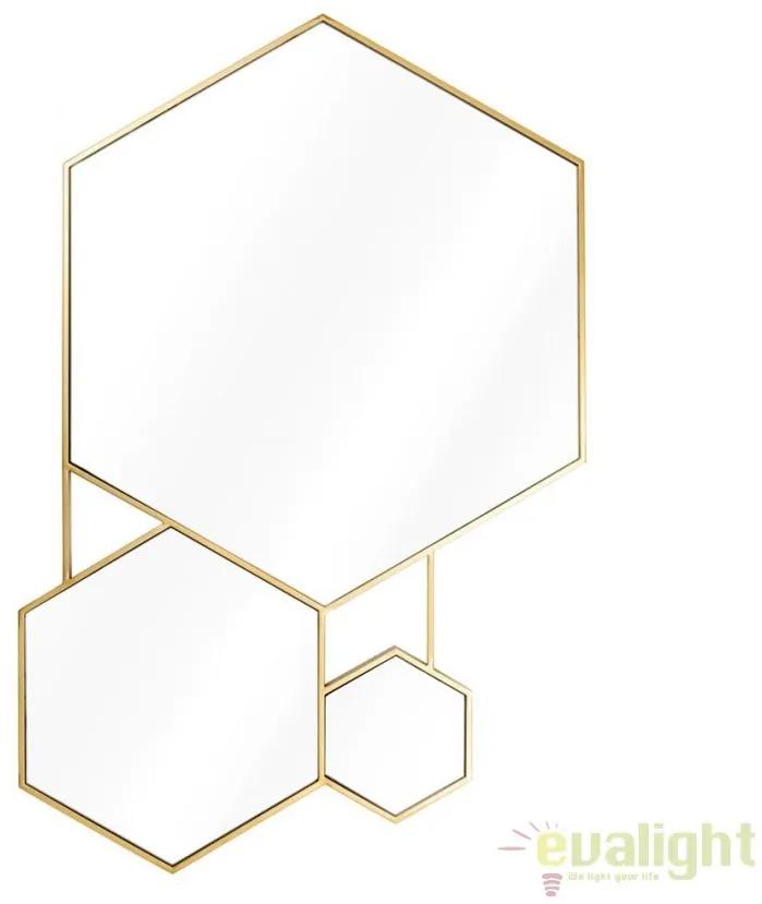 Oglinda de perete eleganta, design LUX Hexa, auriu 111663 HZ