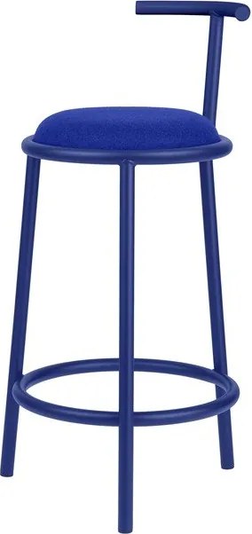 Scaun de bar albastru din metal (înălțime șezut 68 cm) Hogo – noo.ma