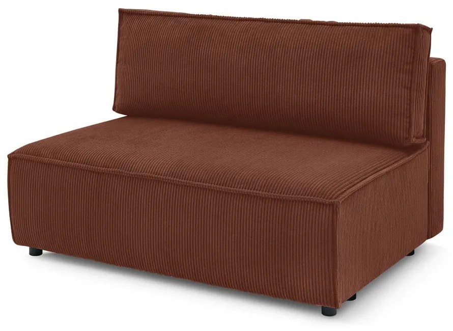 Modul pentru canapea cărămiziu cu tapițerie din catifea reiată (de mijloc) Nihad modular – Bobochic Paris