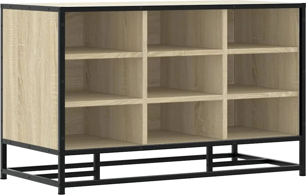 vidaXL Bancă pentru încălțăminte Stejar Sonoma Lemn prelucrat și metal