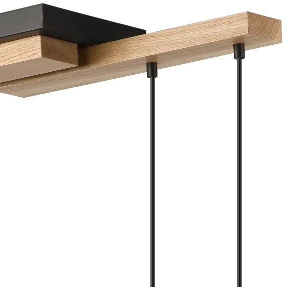 Lustră pe cablu CORTINA 2xE27/15W/230V + 2xG9/5W/230V negru/stejar