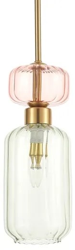 Lustră pe cablu MOLLY 1xE14/40W/230V d. 12 cm auriu/verde/roz