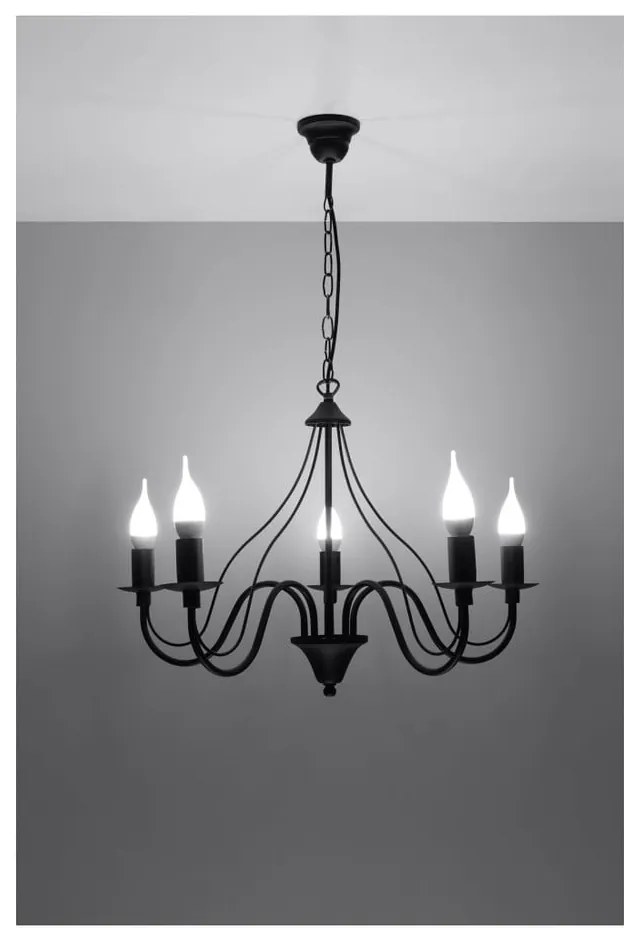Lustră Sollux Floriano 5, negru