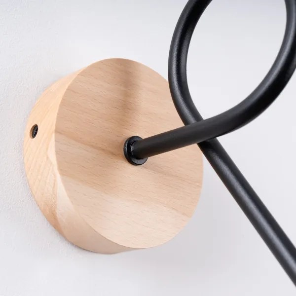 Lampă de perete Sollux SL.1476 EMBER 1xE27/15W/230V negru/bej/fag