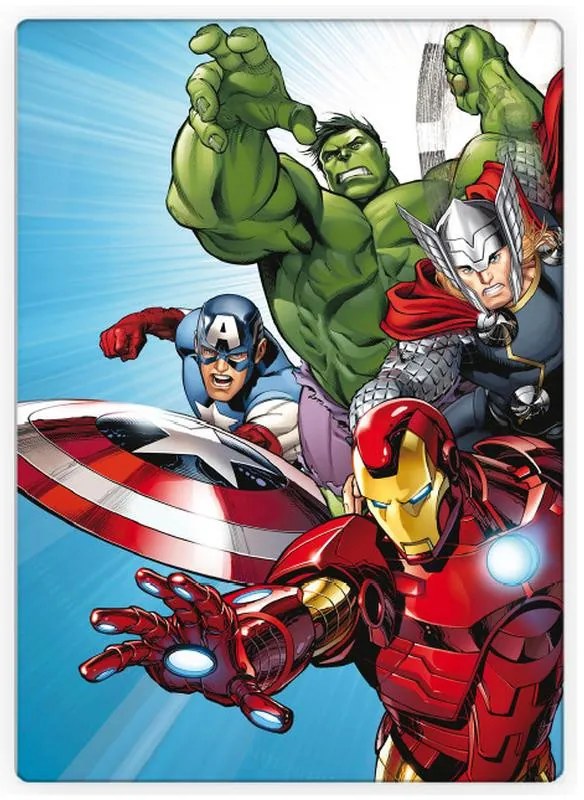 Avengers Light Blue pătură din fleece 100x140cm