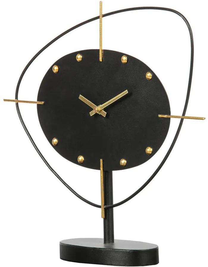 Ceas negru rotund de masa din fier 33x35 cm Clock