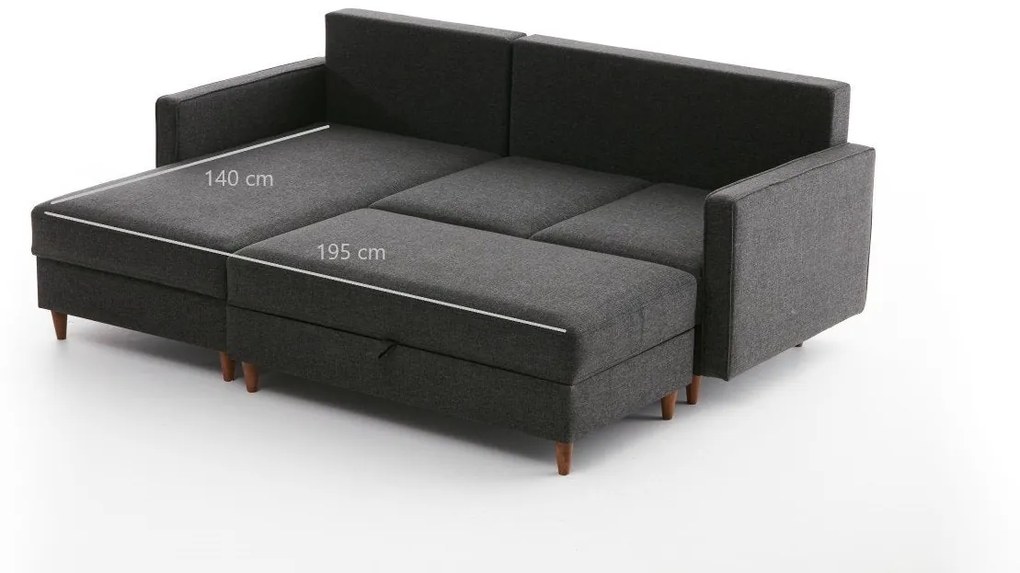 Canapea de colț Eva Left - Anthracite