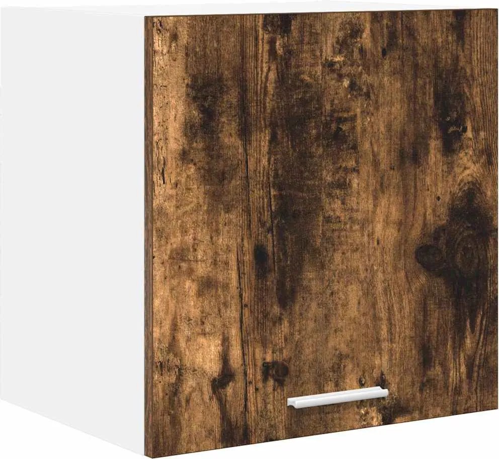 vidaXL Dulap suspendat cu ușă Stejar afumat și alb 40 x 31 x 40 cm