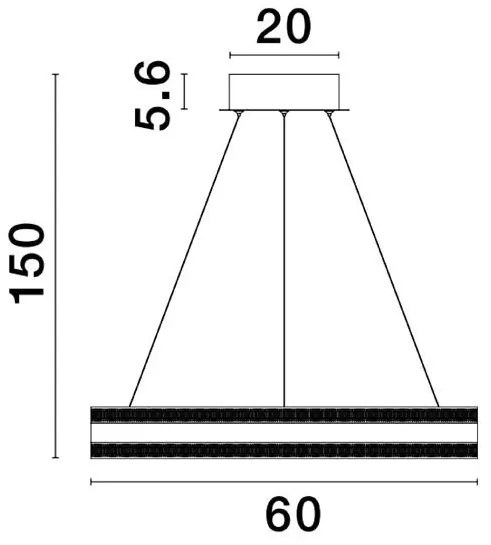 Lustra LED suspendata, dimabila, design modern Agos auriu 60cm