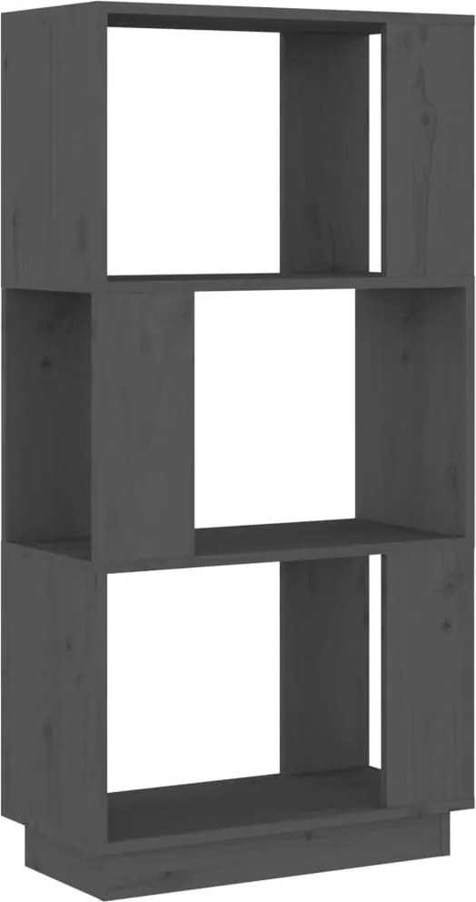 vidaXL Bibliotecă/Separator cameră, gri, 51x25x101 cm lemn masiv pin