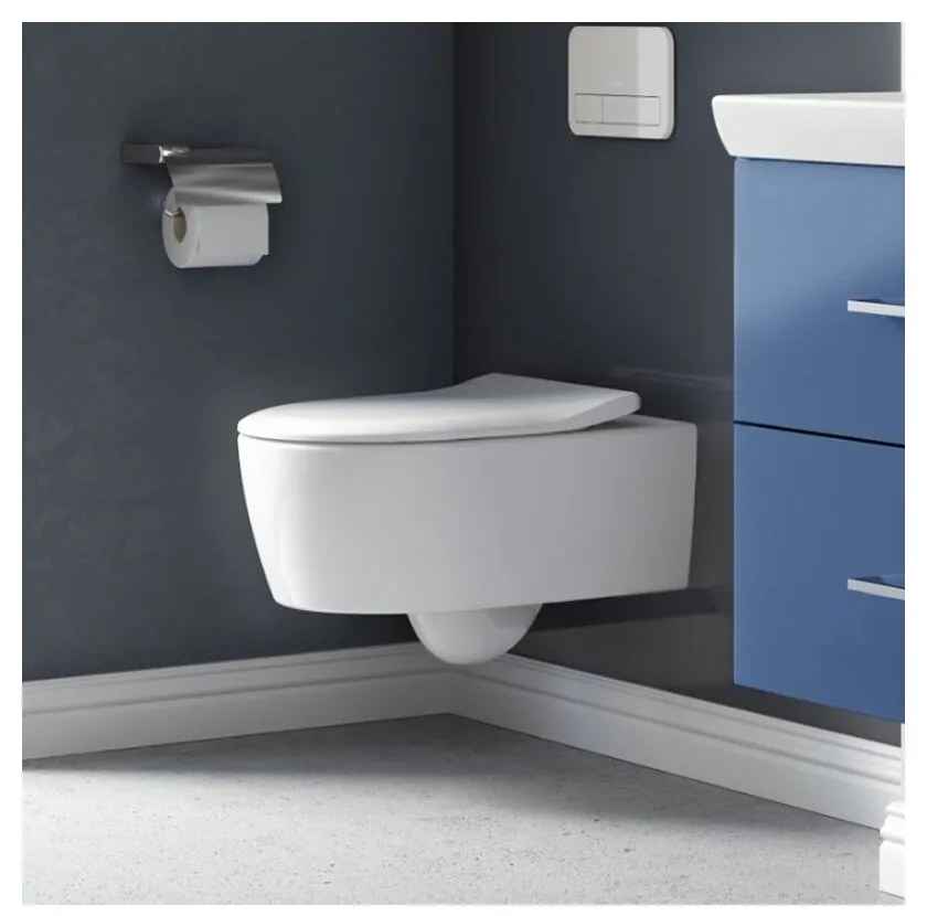 Set vas wc suspendat Villeroy&Boch Avento Direct Flush cu capac slim soft close