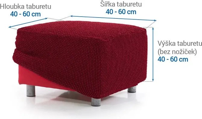 Nueva Textura Huse care se întind foarte bine NIAGARA bordo taburet (40 - 60 cm)