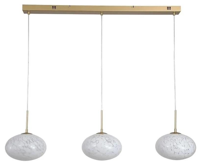 Lustra LED suspendata metal auriu sticla decorativa Confetti