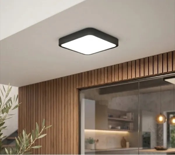 Brilagi-LED Plafonieră LED pentru baie ZENNA LED/18W/230V 28,5x28,5 cm IP44 negru