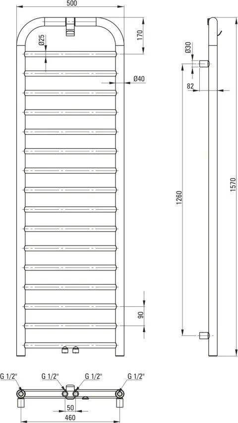 Silia Calorifer baie - înălțime 157 cm AGI_CG51