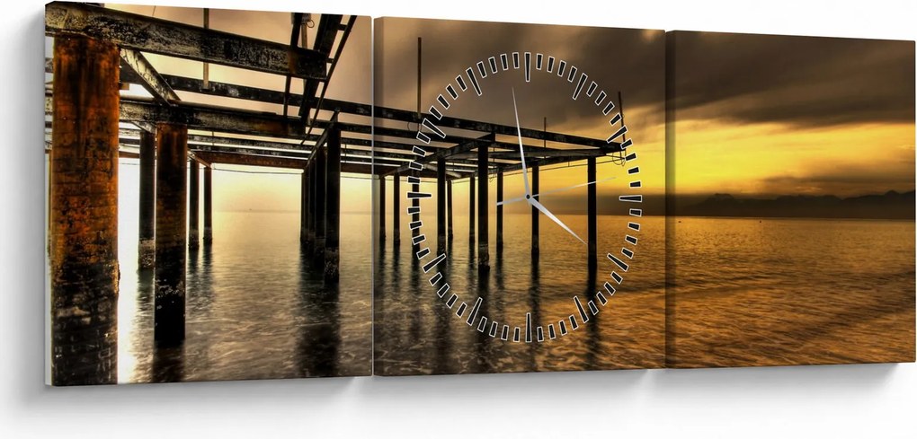 Tablou - Arhitectura la mal (cu ceas) (90x30 cm)