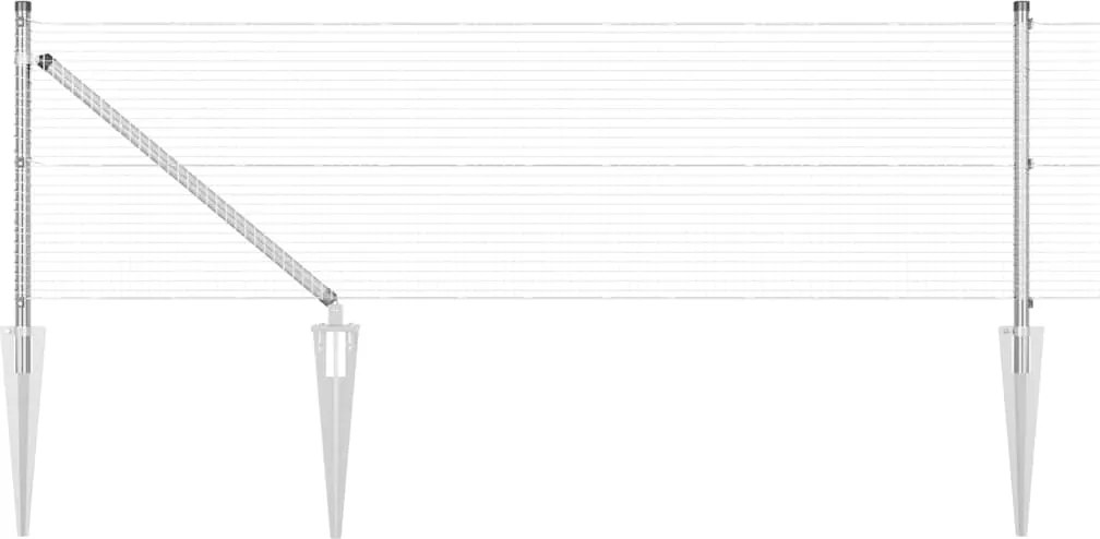 vidaXL Stâlp de gard. Argintiu 25 x 0,6 m (plasă 19 x 19 mm) Oțel