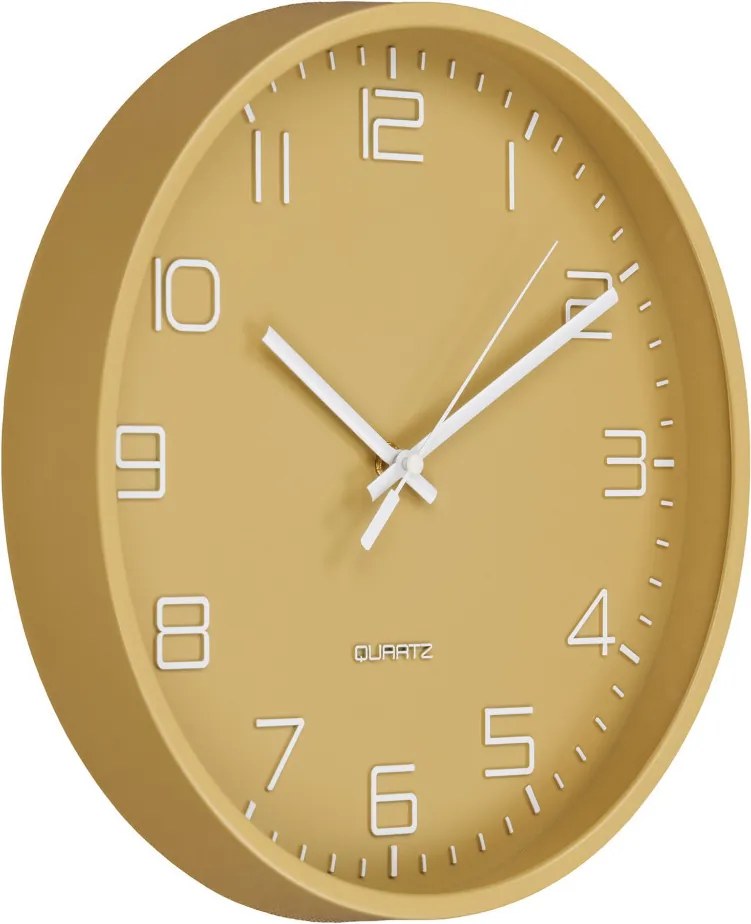Ceas de perete Rosolini, ocru, silențios, 30 cm