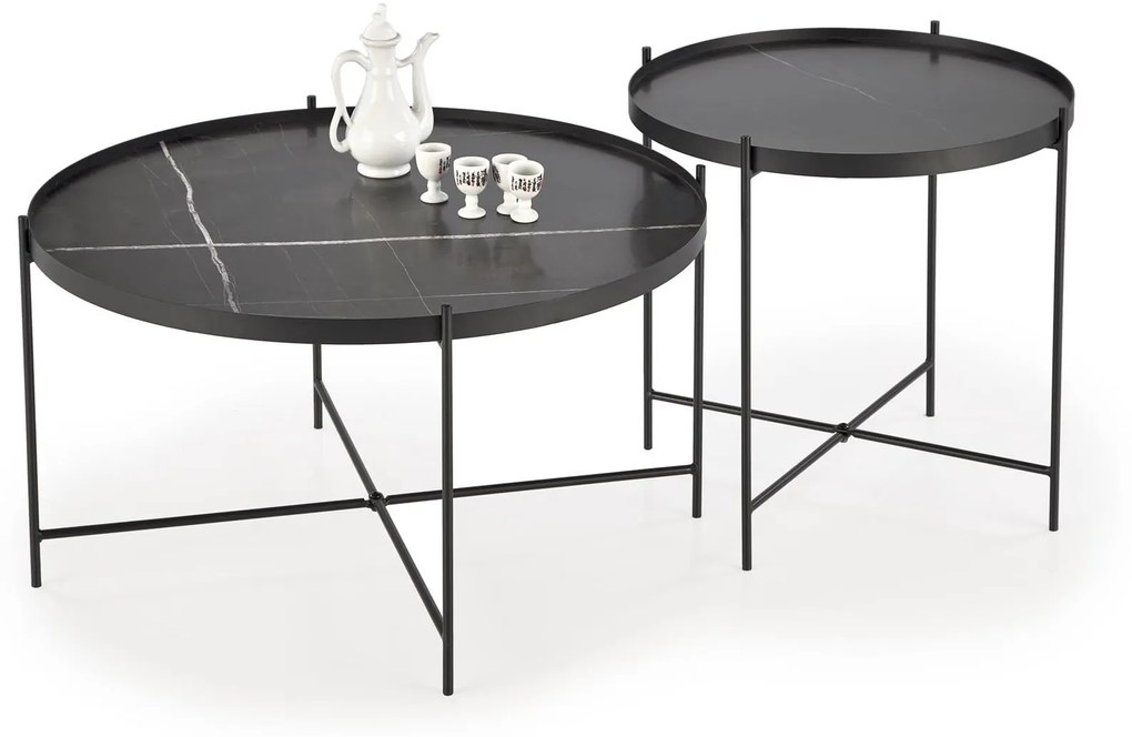 Set 2 buc. măsuțe de cafea Julie (negru). 1092451