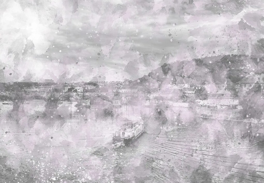Fototapet - Oraș, acuarelă (147x102 cm)