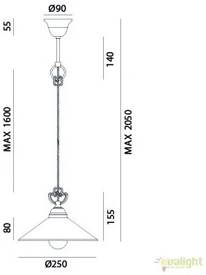 Lustra, Pendul rustic fabricat manual diametru 25cm Tabia 212.08.OV
