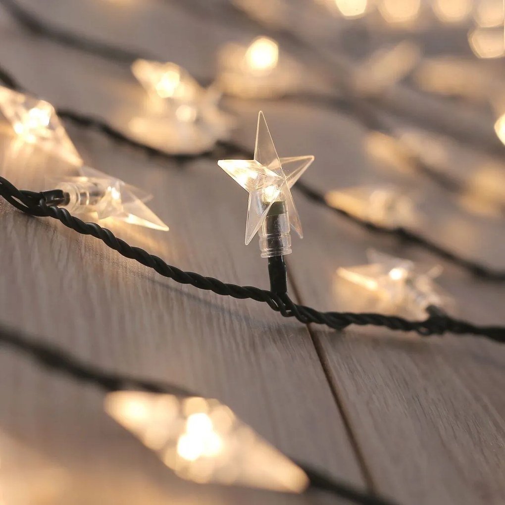 DecoKing Lanternă de Crăciun cu steluțe, alb cald,100 LED