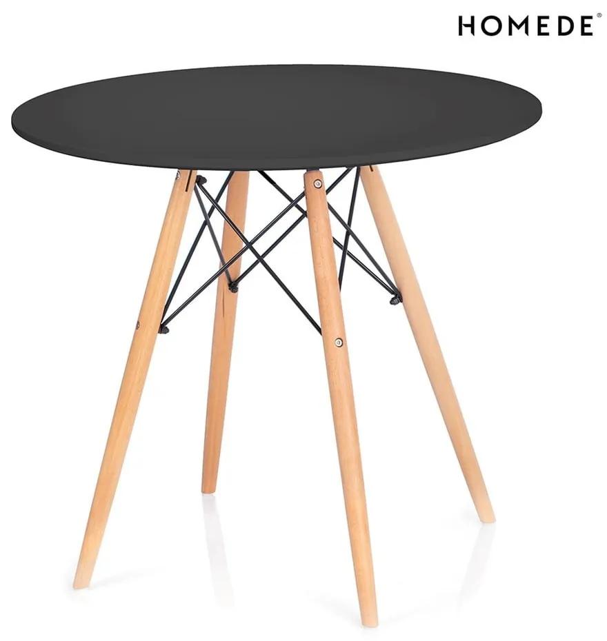 Masă de dining rotundă cu blat negru ø 80 cm Tebe – Homede