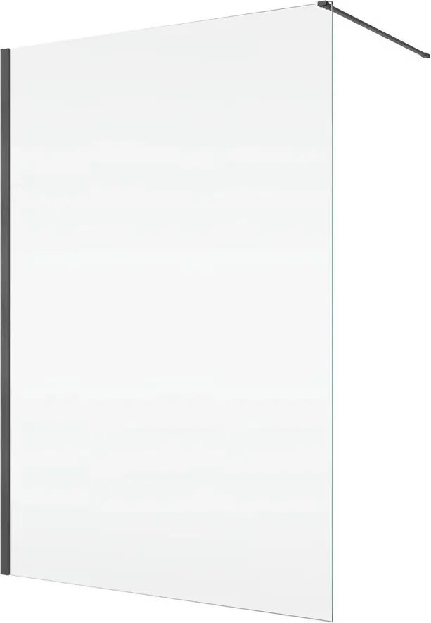Paravan de dus tip Walk-in SanSwiss Easy 2.0 GunMetal periat 100x200 cm sticla securizata 8 mm
