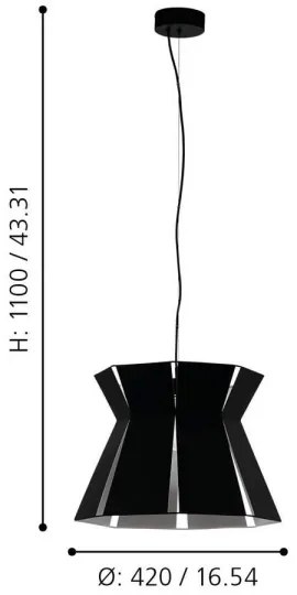 Eglo 99081 - Lustră pe cablu VALECROSIA 1xE27/40W/230V