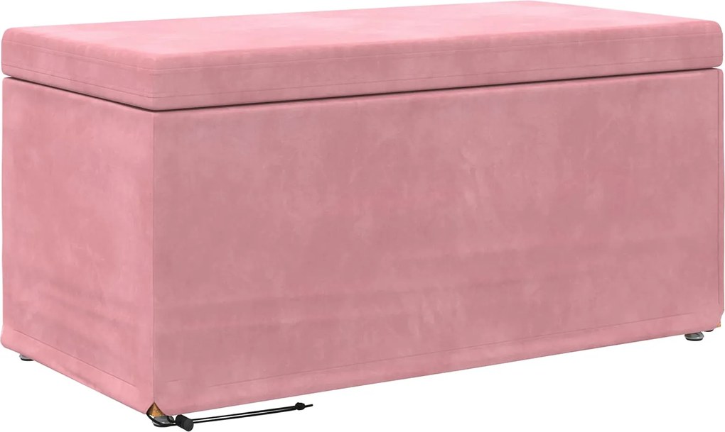 vidaXL Taburet Roz 81 x 41 x 40 cm Catifea și lemn stratificat