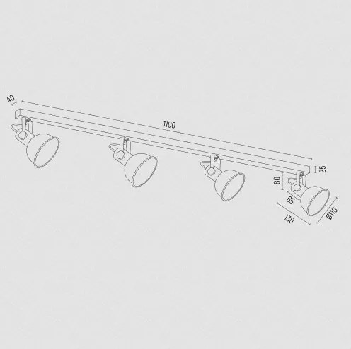 Lustra cu 4 spoturi directionabile design modern Lenora auriu, negru