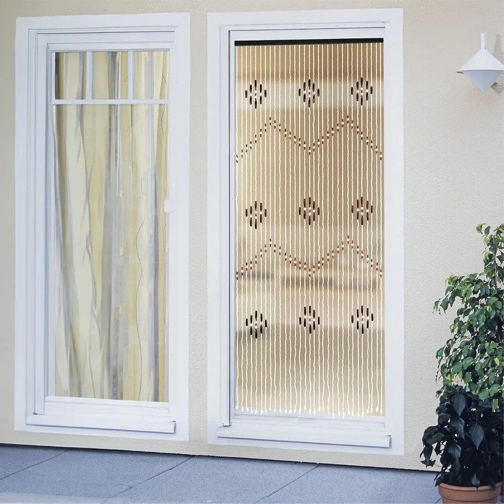 Draperie în culoare naturală din bambus 90x200 cm cu prindere la ușă – Maximex