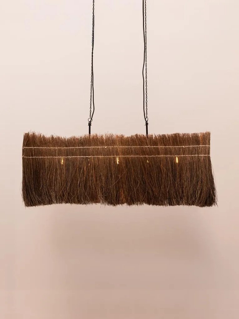Lustra din metal si fibra de palmier, "Natural Wave"