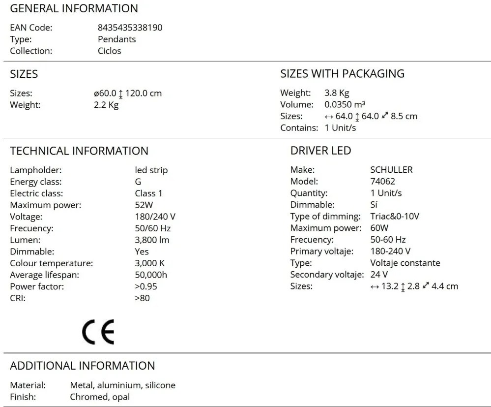 Lustra LED moderna design circular Ciclos crom