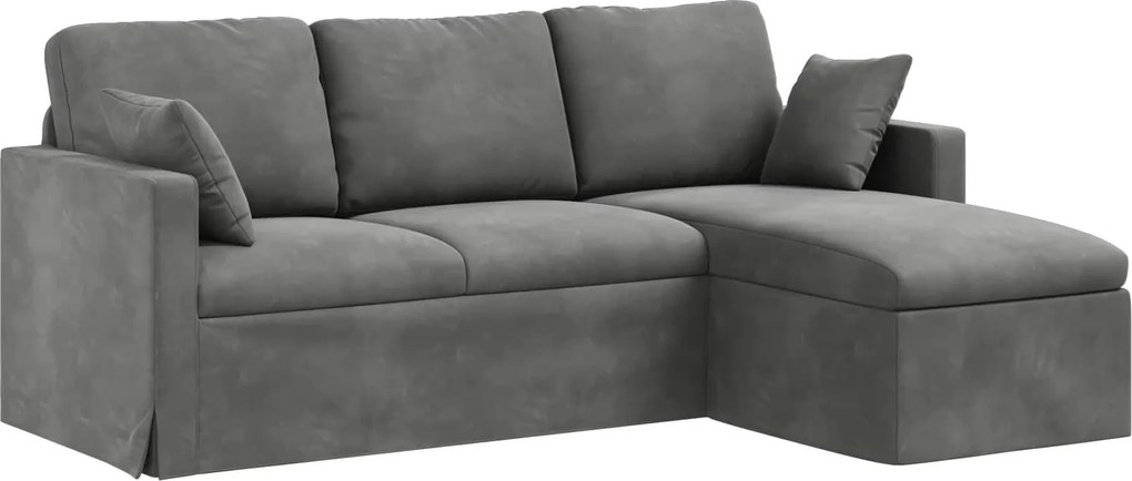 vidaXL Canapea Gri închis 198 x 134 x 80 cm Catifea