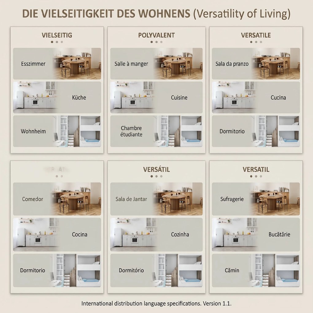 HOMCOM Masă Pliantă cu 2 Extensii Rabatabile, Masă Extensibilă cu Spațiu de Economisire, 104x76x73,7 cm, Lemn Natural | Aosom Romania