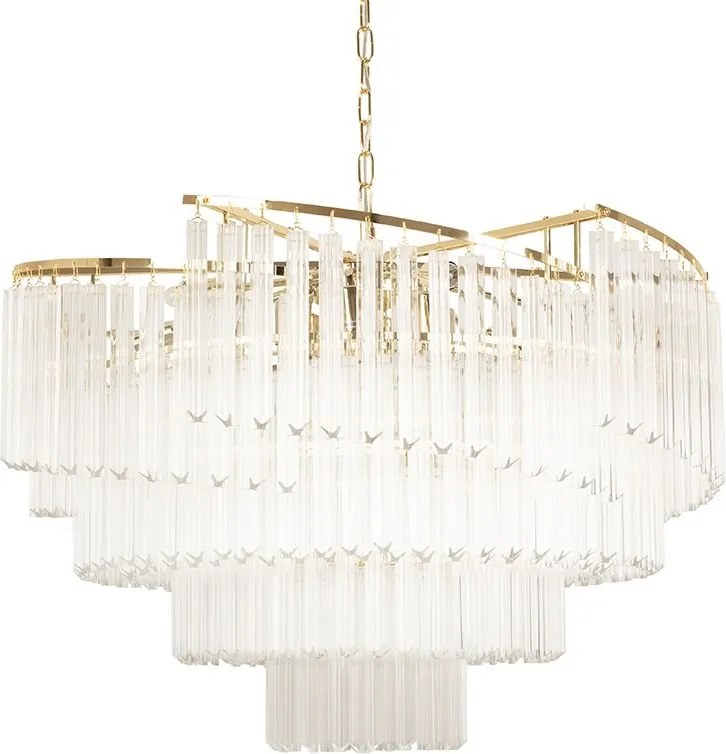 Lustra suspendata metal auriu si sticla LUMA 60
