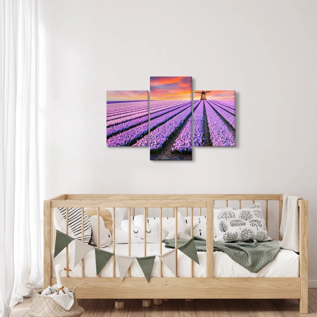 Tablou - ferma cu flori (90x60 cm)