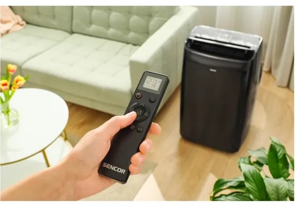 Sencor - Aer condiționat mobil inteligent 900W/230V 9000 BTU Wi-Fi negru + DO