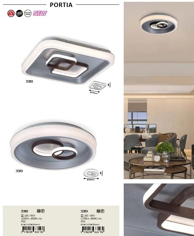 Plafoniera LED design minimalist Portia, 50cm 3319 RX
